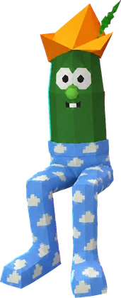 Picklehood sitting on top of the television with his legs hanging over the front